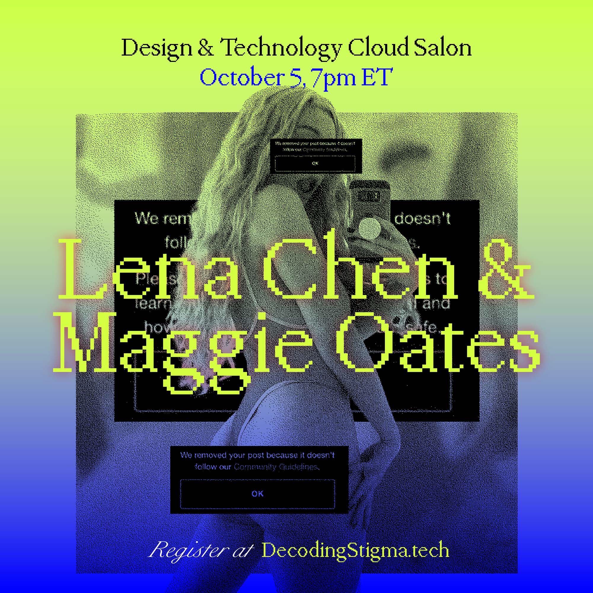 A flyer for Cloud Salon: Lena Chen & Maggie Oates.
